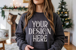 Black Gildan 18500 Sweatshirt Mockup, Unisex mockups Product Image 1