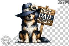 Best Dad Ever Sublimation - Father's Day Dog Clipart PNG Product Image 1