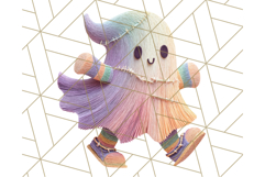 Kawaii Halloween Clipart Cute Kids and Candy Elements Png Product Image 4
