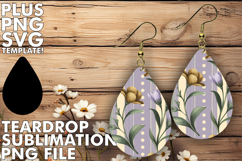 ENCHANTED Teardrop Earrings PNG, Gold Flower Product Image 1