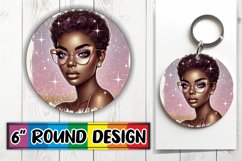 Bright Circle Ornaments Design PNG, Afro Girl Product Image 1