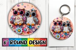 Radiant Owl Design: Cheerful 3D Sublimation Art Round Product Image 1