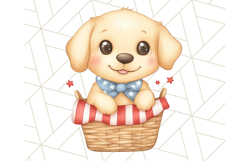 Patriotic Dogs Clipart, Cute 4th of July Puppies PNG Product Image 5