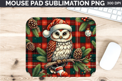 Watercolor Owls Mouse Pad Sublimation - Christmas PNG Design Product Image 1