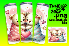 20oz Sublimation Template for Creatives , Valentine Bear Product Image 1