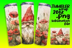 Whimsical Gnome Flower Tumbler Wrap 20oz Product Image 1