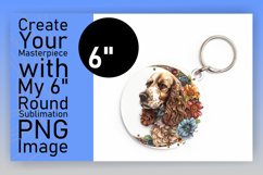 Contemporary Dog Design Sublimation Circle Keychain Product Image 1