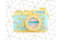 Sky Blue and Sunshine Yellow Summer Clipart PNG, Tropical Product Image 4