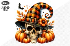 Halloween Skull Sublimation - Clipart PNG Design Product Image 1