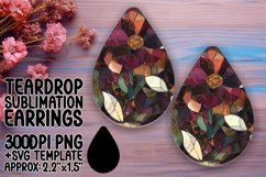 Glitter Flower Teardrop Earring Sublimation Art Product Image 1
