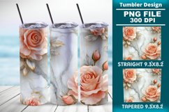 3D Rose Tumbler 20oz skinny wrap design, Tumbler design Product Image 1