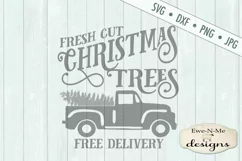 Fresh Cut Christmas Trees Old Vintage Truck SVG DXF Files Product Image 2