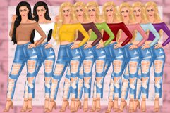 Ripped Jeans Fashion Girls Clipart African American Clipart Product Image 4