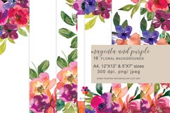 Watercolor Vibrant Colors Floral Background Collection Product Image 3