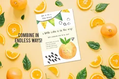 Kawaii Cutie Fruity Watercolor Fruit Clip Art Illustrations Product Image 2