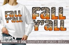 Fall Y’all Leopard Pumpkin Sublimation Png Product Image 1