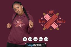 Live Love Bake Hand Drawn Lettering for T-Shirt Design Product Image 1
