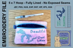 ITH Beautiful Great Lakes Zipper Bag Zipper Bag - Lined, 5X7 Product Image 2