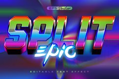 Retro shiny Y2K editable text effect split epic with future Product Image 1