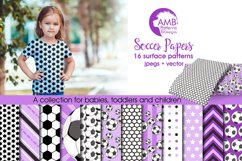 Soccer patterns, Purple Soccer papers AMB-1991 Product Image 1