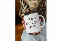 White coffee mug mockup 11 oz cup mockup in hands Product Image 1