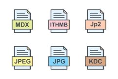 Set Of File Formats Icons Product Image 1