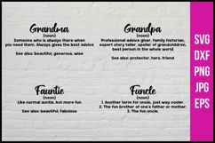 Funny definitions | Grandma, grandpa, fauntie and funcle SVG Product Image 1