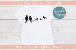 Birds on a wire SVG, DXF, PNG Product Image 2
