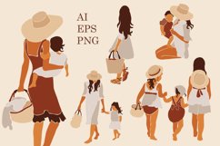 Mother &amp; Children Clipart. Abstract Illustration. Modern Art Product Image 2