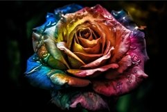Radiant Colorful paint rose. Generate Ai Product Image 1