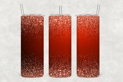 Red Sparkle Glitter Tumbler Wrap Sublimation Product Image 1