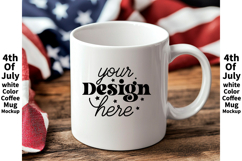 4th of July white 11oz blank coffee mug mockup Product Image 1