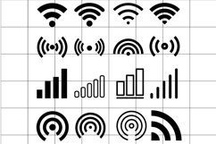 Signal or Wi-Fi icons vector set. Internet signs. Product Image 1