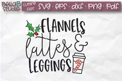 Flannels Lattes and Leggings SVG, Christmas SVG, Quote Product Image 2