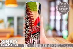 Photo Frame Baseball Mom 20 oz Leopard Tumbler Wrap | Png Product Image 4