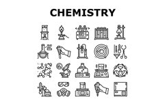 Chemistry Laboratory Collection Icons Set Vector Product Image 1