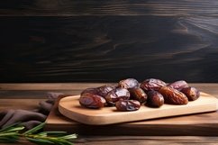 Dates With Wooden Board Background Wallpaper Product Image 1