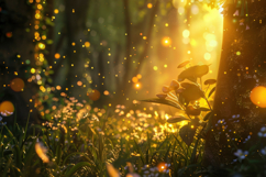 Sunlit Forest Background Wallpaper Product Image 1