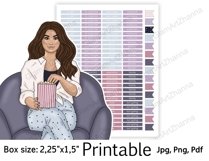 Movie Night Weekend Printable Sticker Box Size 2,25"x1,5" Product Image 2