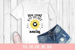 You Make My Heart Smile Quote SVG, Sunflower SVG Product Image 1
