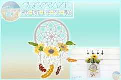 Dreamcatcher with Sunflowers Feathers Beads SVG Dxf Eps Png Product Image 1