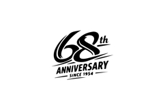 68th Anniversary Modern Slanted Logo Design Product Image 1