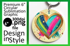 Bright Keychain Circle PNG Artwork , Heart Product Image 1