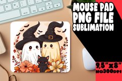 Halloween Ghosts Watercolor Mouse Pad PNG Product Image 1