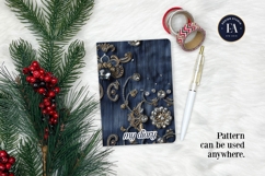 Navy Crystal Embroidery | Luxury Denim Fabric Texture Product Image 4