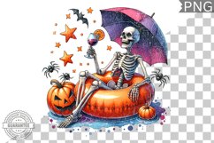 Halloween Skeleton Sublimation Design | High-Quality PNG Product Image 1