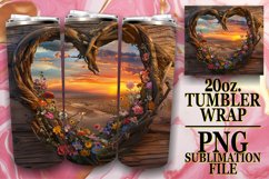 Floral Bliss Tumbler Sublimation - 3D Heart Frame Product Image 1
