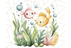 Under the Sea Nursery Clipart, Ocean Animals PNG Product Image 5