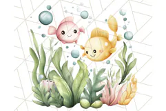 Under the Sea Nursery Clipart, Ocean Animals PNG Product Image 5