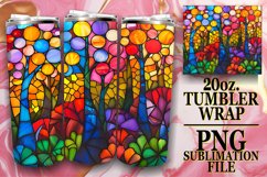 Vibrant Stained Glass Tree Wrap 20oz Tumbler Art Product Image 1